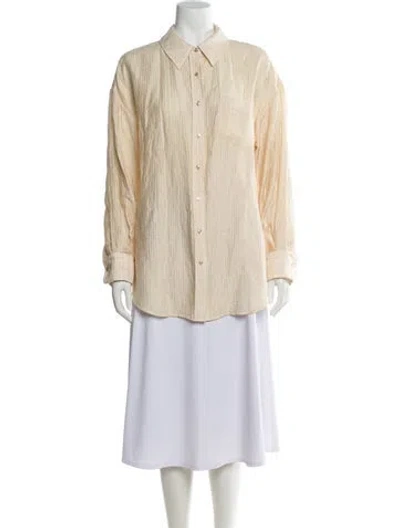 Pre-owned Anine Bing Long Sleeve Top In Neutral