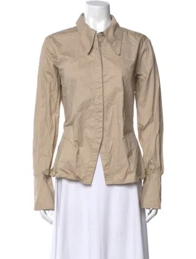 Pre-owned Anine Bing Long Sleeve Top In Neutral