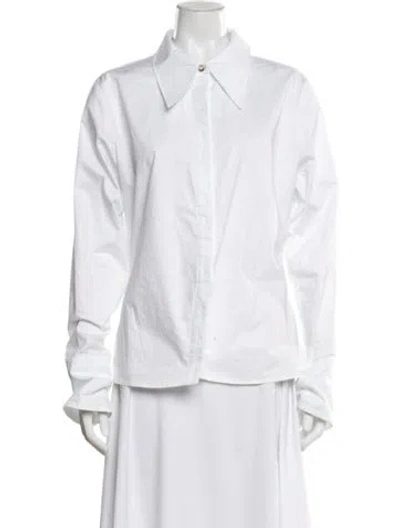Pre-owned Anine Bing Long Sleeve Top In White