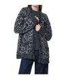 Anine Bing Leopard Print Cardigan Featuring Front Pockets In Gray