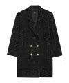 Anine Bing Katharine Dress In Black And White Tweed In Black