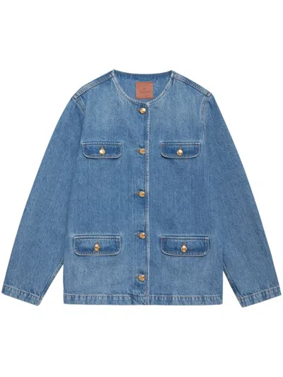 Anine Bing Long-sleeved Denim Jacket In Blue