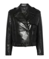 Anine Bing Simone Leather Blend Biker Jacket In Black