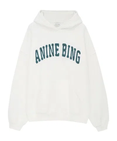 Anine Bing Long-sleeved Logo Sweater In White
