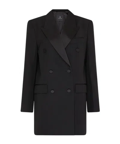 Anine Bing Long-sleeved Suit Jacket In Black