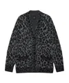 Anine Bing Banks Leopard-print Button Cardigan In Black