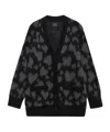 Anine Bing Banks Cardigan In Grey And Black Heart In Black