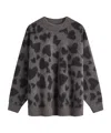 Anine Bing Sydney Crew Sweater In Black And Grey Heart In Black