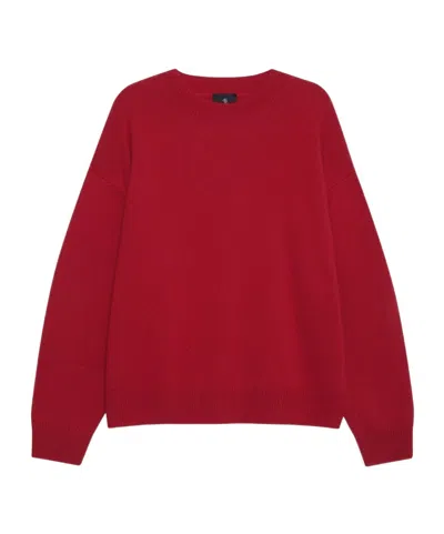 Anine Bing Miles Embroidered Cotton-fleece Sweatshirt In Red