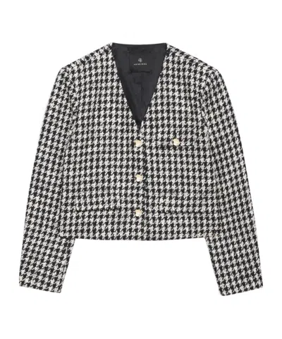 Anine Bing Long-sleeved Wool Casual Jacket In Black