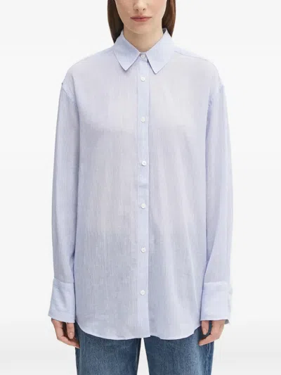 Anine Bing Long-sleeve Button-up Shirt In Blue