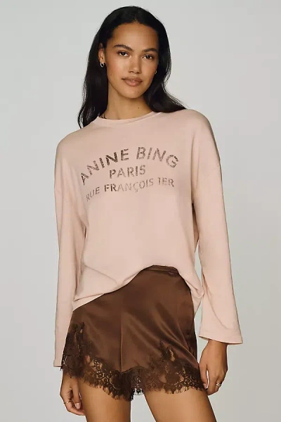 Anine Bing Long-sleeve Melrose Tee In Pink