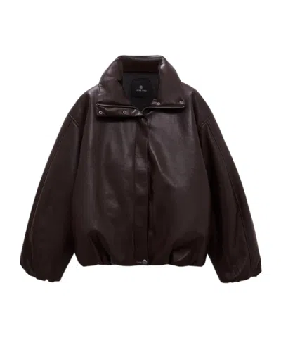 Anine Bing Long-sleeved Cotton-padded Jacket In Brown