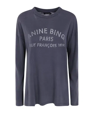 Anine Bing Long-sleeved T-shirt In Blue