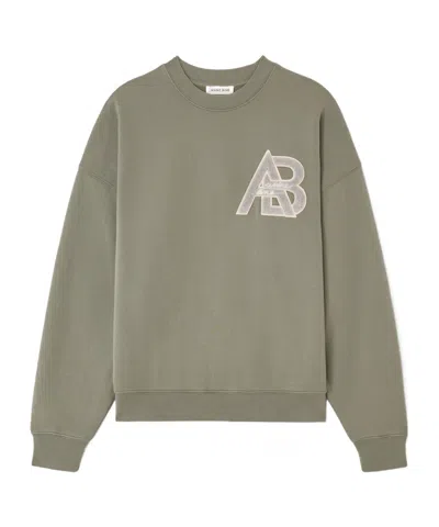 Anine Bing Loose Crew Neck Sweatshirt In Green
