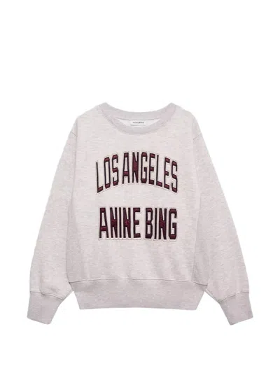Anine Bing Los Angeles Appliqué Sweatshirt In Gray