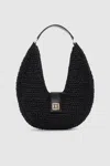 Anine Bing Lou Monogram Shoulder Bag Black