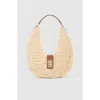 Anine Bing Raffia Monogram Lou Shoulder Bag