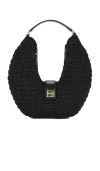Anine Bing Lou Monogram Shoulder Bag Black
