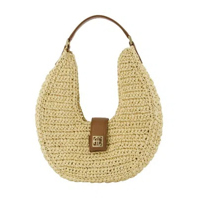 Anine Bing Lou Monogram Shoulder Bag - Leather - Beige