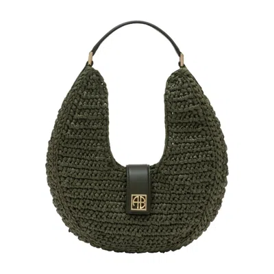 Anine Bing Lou Monogram Shoulder Bag In Green