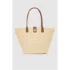 Anine Bing Lou Tote Monogram Natural With Cognac