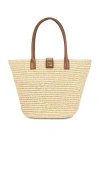 Anine Bing Lou Tote Monogram Natural With Cognac
