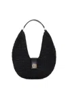 Anine Bing Lou Monogram Shoulder Bag Black