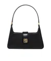 Anine Bing Elly Snake Embossed Leather Shoulder Bag In Black