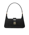 Anine Bing Elly Snake Embossed Leather Shoulder Bag In Black