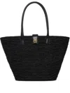 Anine Bing Womens Lou Monogram Raffia Tote Bag Black