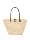 Anine Bing Lou Tote Monogram Natural With Cognac
