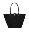 Anine Bing Womens Lou Monogram Raffia Tote Bag Black