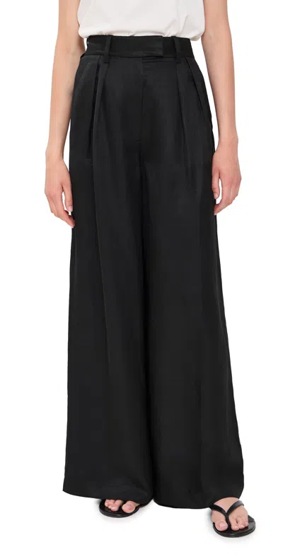Anine Bing Lou Trousers Black Linen Blend
