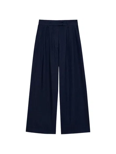 Anine Bing Lou Trousers In Blue