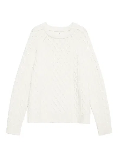 Anine Bing Louie Cable-knit Sweater In White