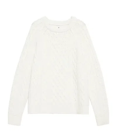 Anine Bing Louie Cable-knit Sweater In White
