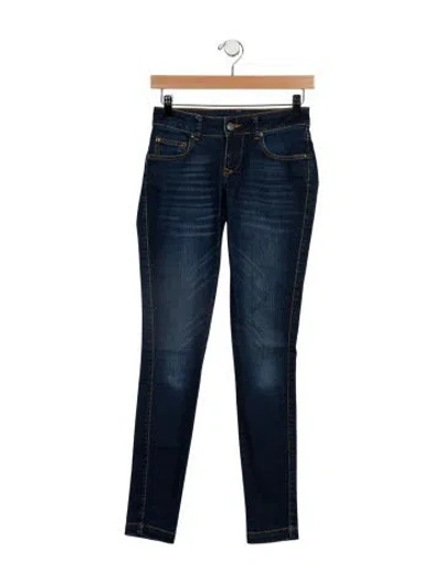 Pre-owned Anine Bing Low-rise Skinny Leg Jeans In Blue
