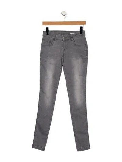 Pre-owned Anine Bing Low-rise Skinny Leg Jeans In Gray