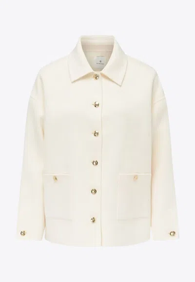 Anine Bing Luca Button-up Jacket In White