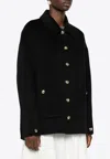 Anine Bing Luca Cashmere Buttoned Jacket In Black