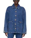 Anine Bing Womens Clean Indigo Denim Luca Relaxed-fit Denim Jacket In Blue