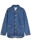 Anine Bing Luca Denim Jacket In Purple