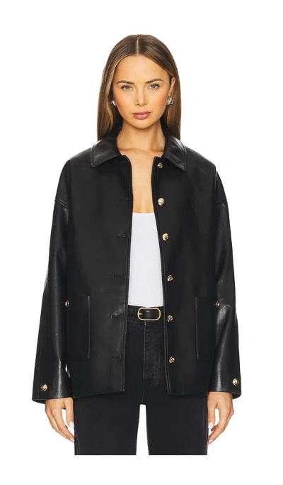 Anine Bing Regenerated Leather Luca Jacket In Black