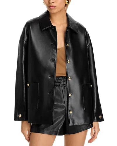 Anine Bing Regenerated Leather Luca Jacket In Black