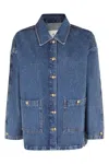 Anine Bing Long Sleeve Denim Jacket In Blue