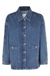 Anine Bing Long Sleeve Denim Jacket In Blue