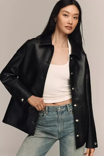 Anine Bing Regenerated Leather Luca Jacket In Black