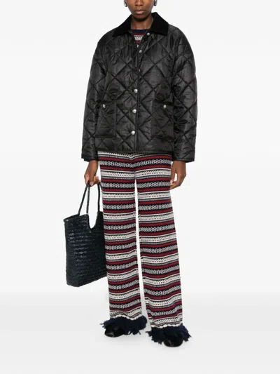 Anine Bing Luca Quilted Corduroy-collar Jacket In Multi