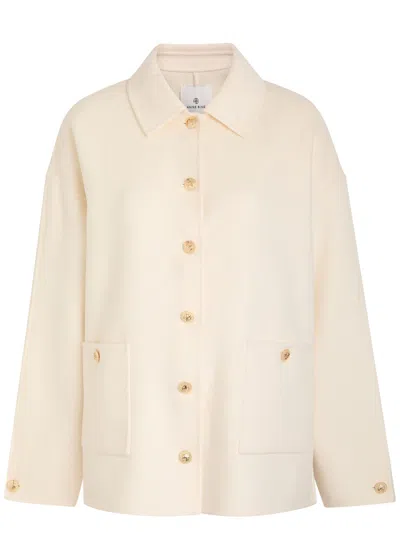 Anine Bing Luca Wool And Cashmere-blend Jacket In Neutral